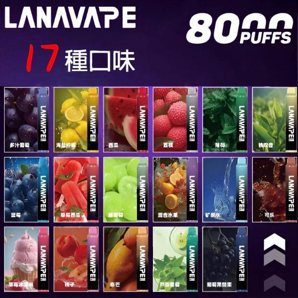 LANA Zolt 8000口：拋棄式電子煙 (10ml大容量・Mesh網芯・台灣現貨)